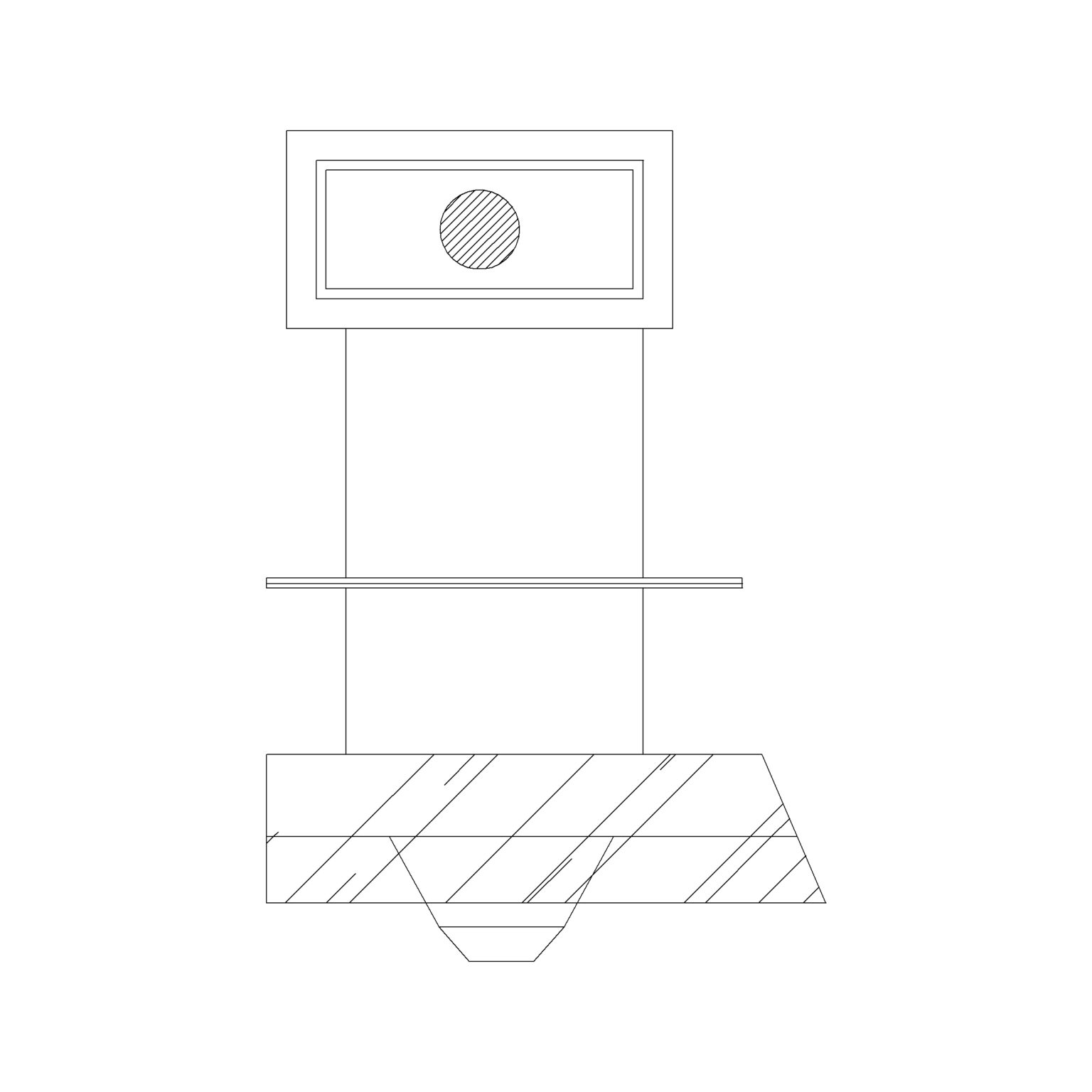 Hood Wall Mounted Type 2 2D Elevation View Cadblockdwg