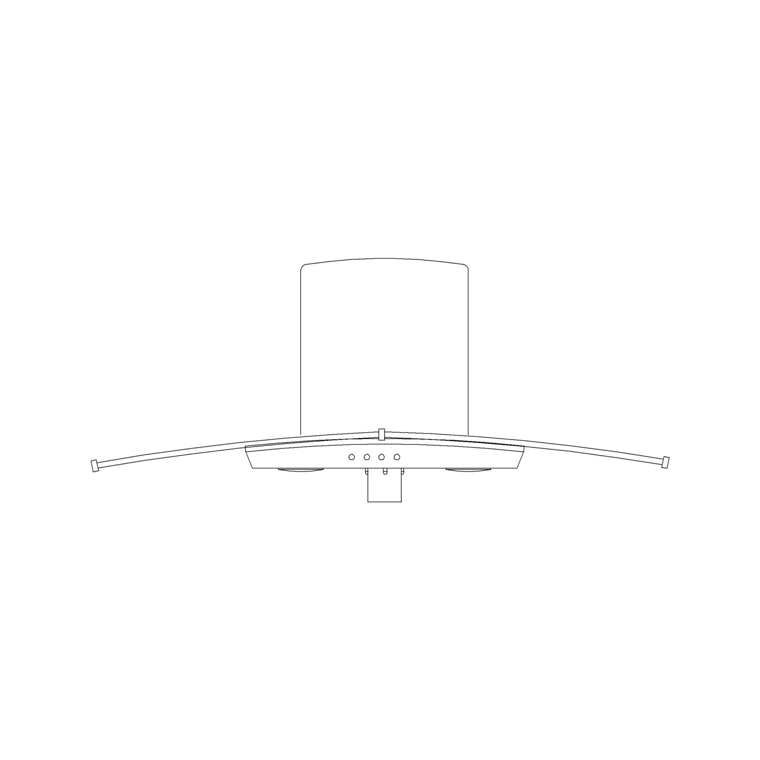 Hood Wall Mounted Type 3 2D Elevation View Cadblockdwg