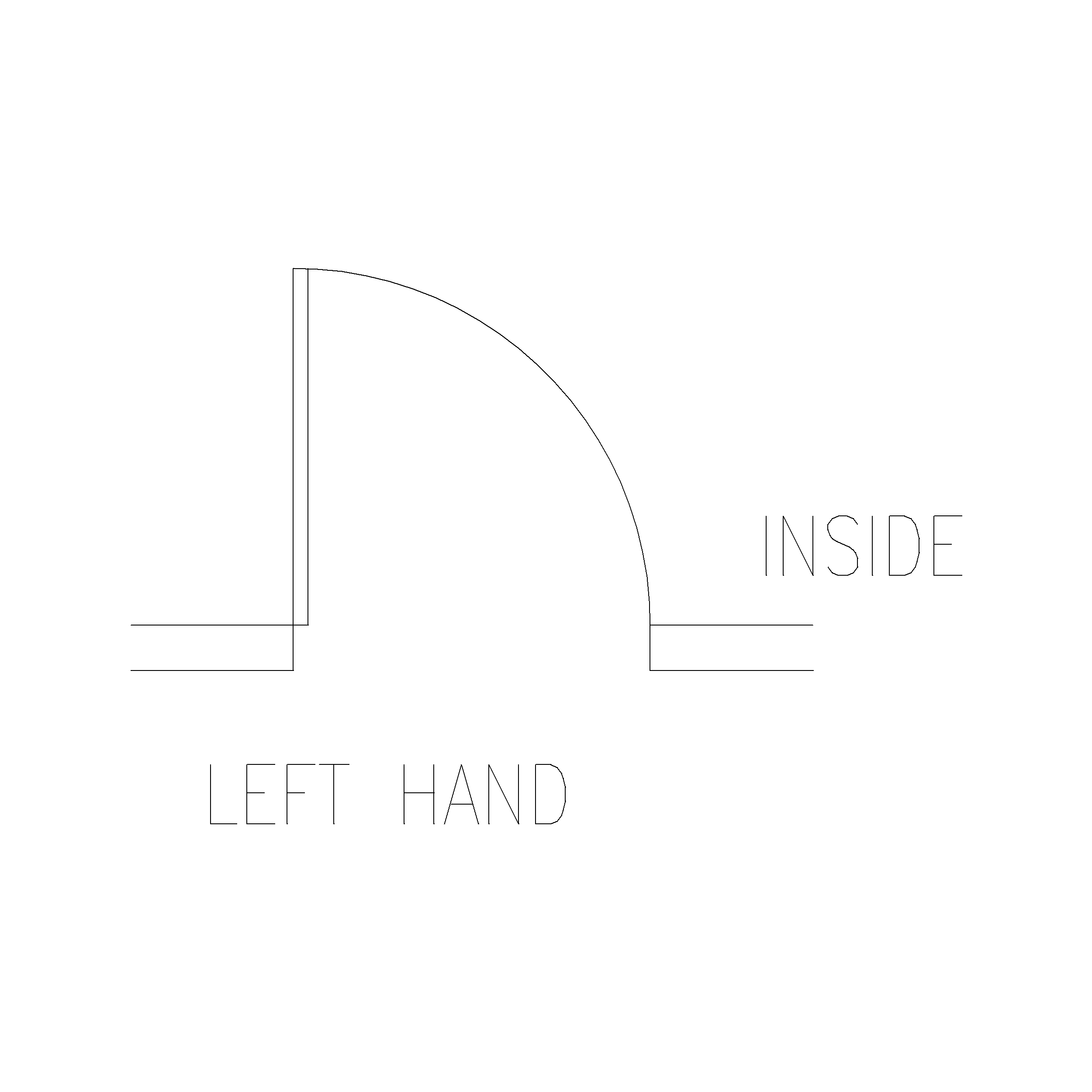 Left Hand Wide Door (787 mm): 2D Top View Plan - Cadblockdwg