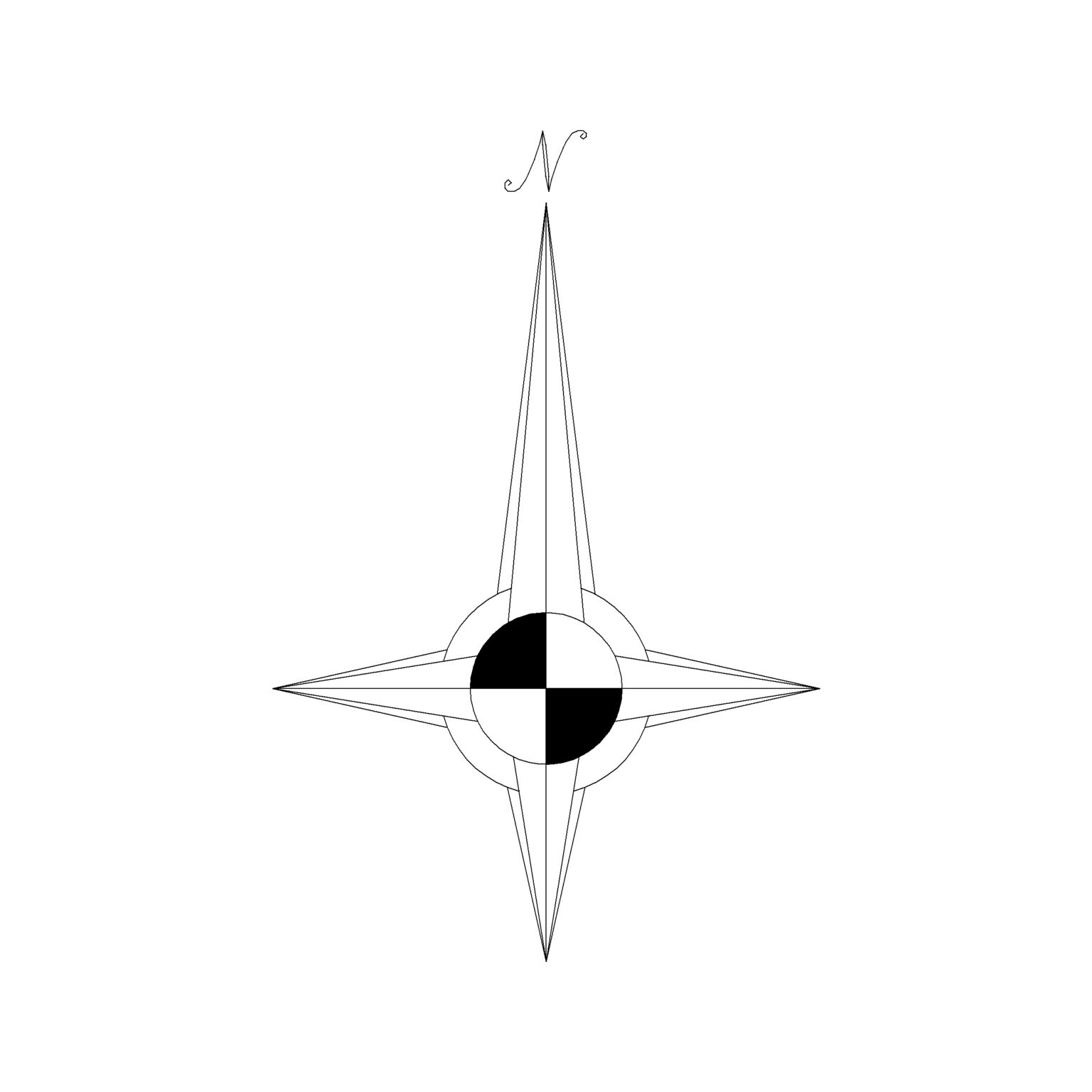 North Arrow Symbol Type 11: 2D CAD - Cadblockdwg