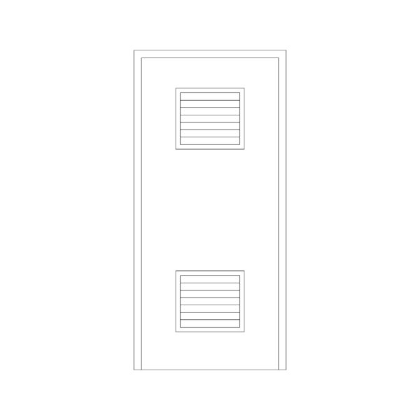 Panel Door with double grill