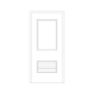 Panel Door with vision Panel with grill