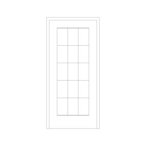 Panel door with glass peal