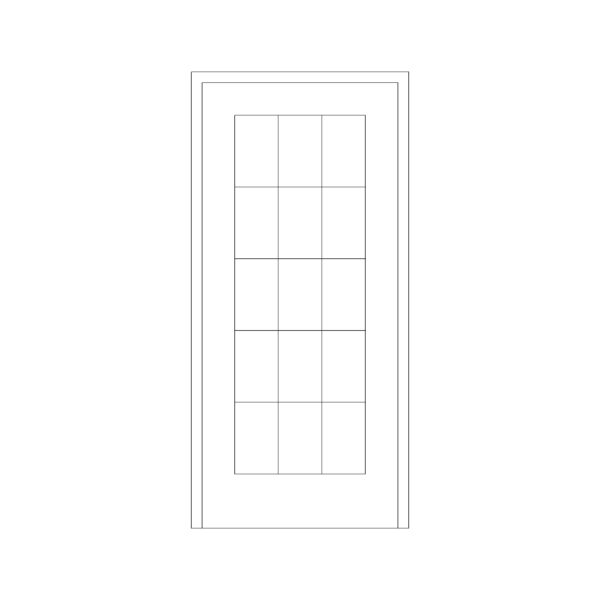 Panel door with glass peal