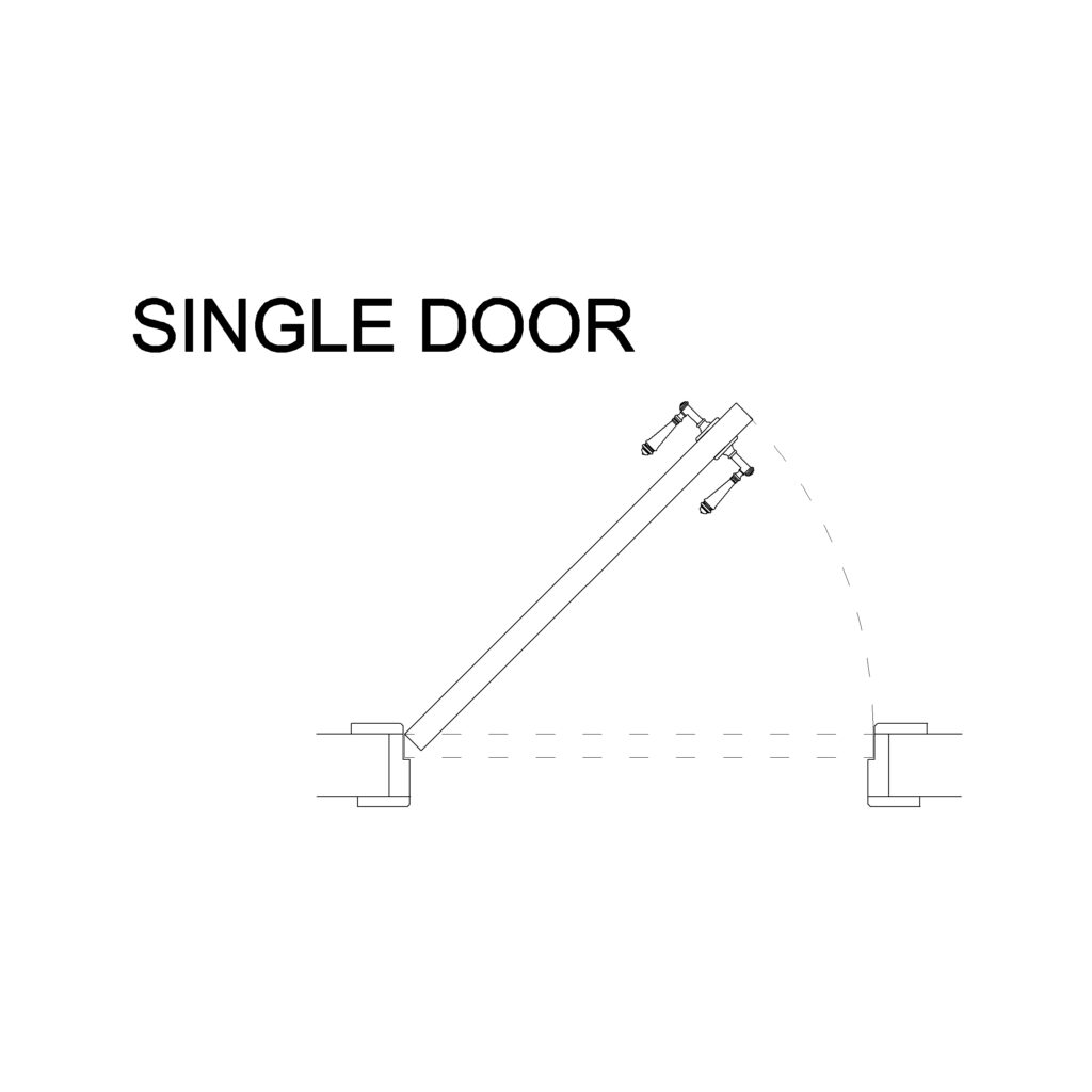 Single Swing Door: 2D Top View Plan - Cadblockdwg