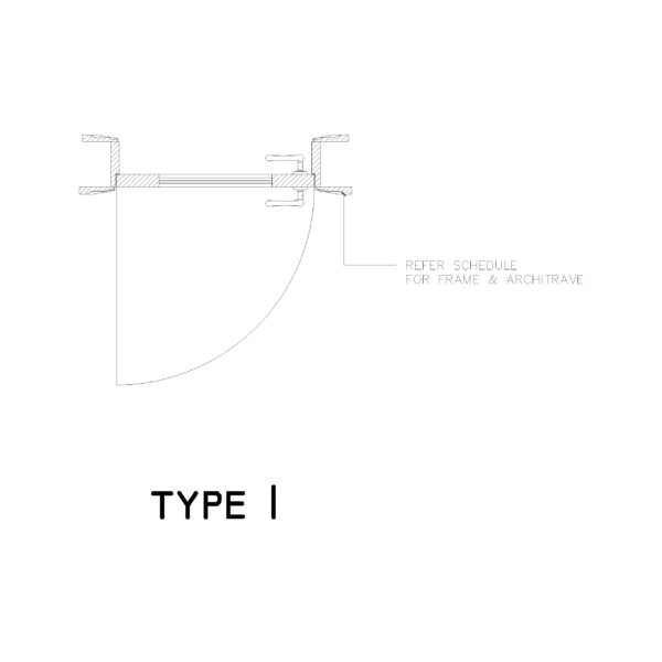 Type 1 Door Plan: 2D Top View Plan - Cadblockdwg
