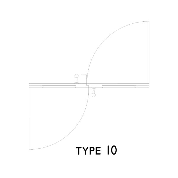 Type 10 Door Plan: 2D Top View Plan - Cadblockdwg