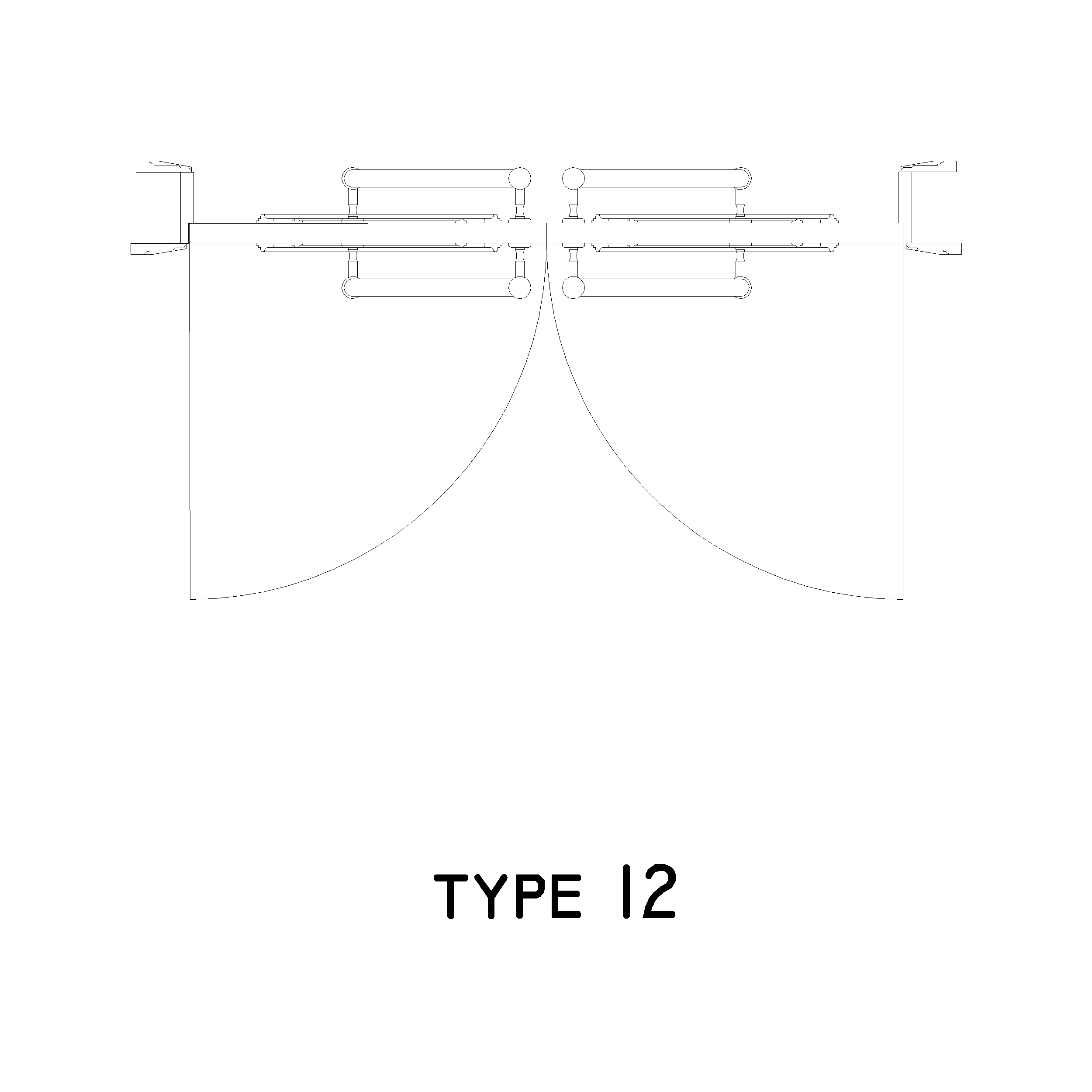 Type 12 Door Plan: 2D Top View Plan - Cadblockdwg