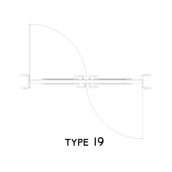 Type 19 Door Plan: 2D Top View Plan - Cadblockdwg