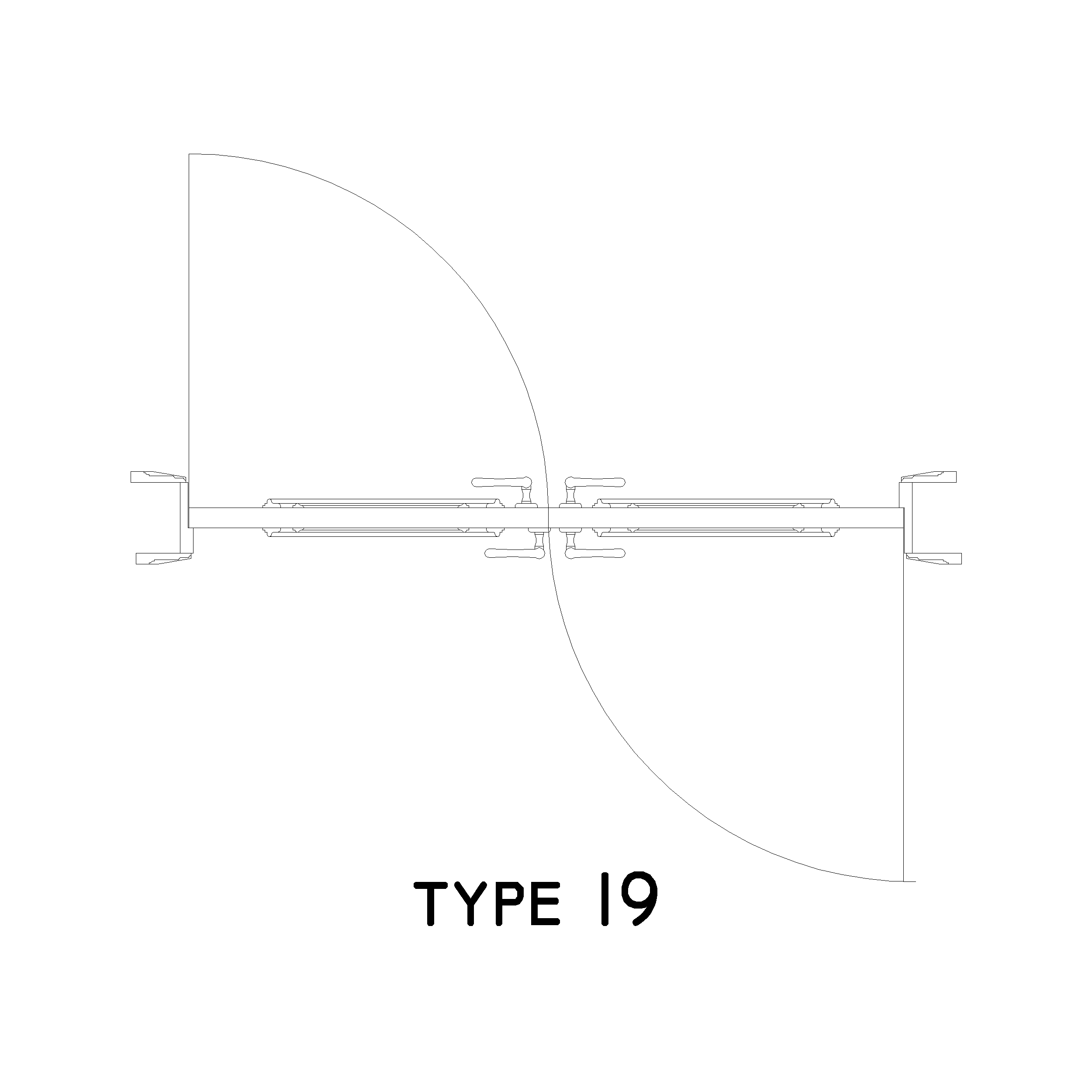 Type 19 Door Plan: 2D Top View Plan - Cadblockdwg