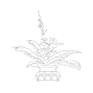 Classical Style Vase with Plant