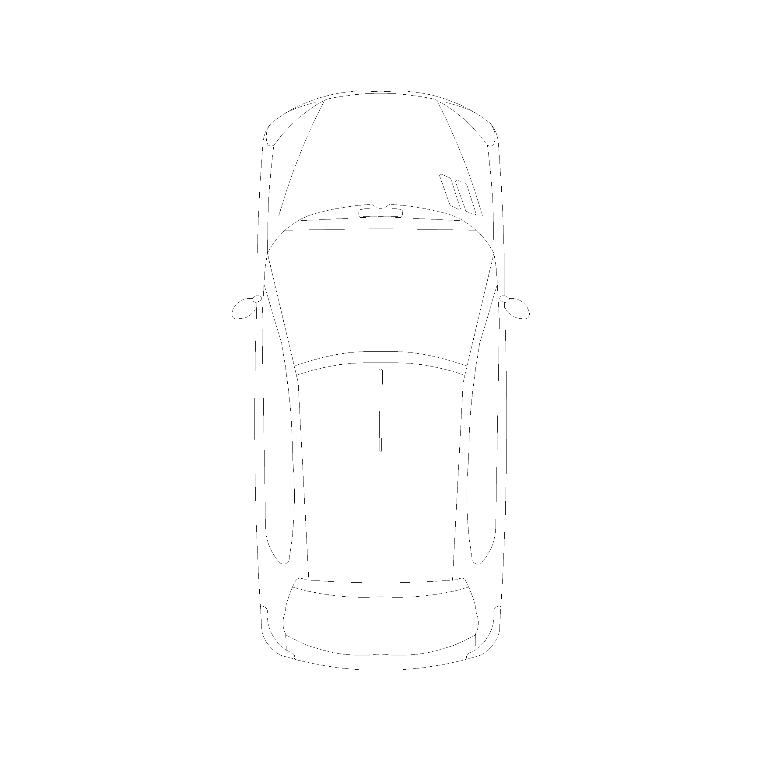 Honda Car Type 8: Top View Plan - Cadblockdwg
