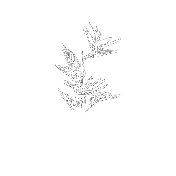Rec Vase with Plants