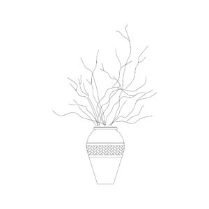 Round Vase with Plants